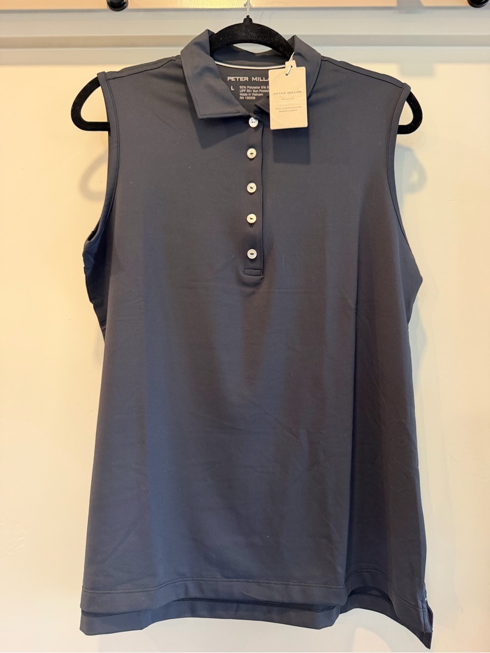 Peter Millar Sleeveless Polo Tank - Black L